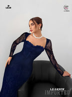 Beige Lace Bodycon Maxi Dress | Long Sleeve Wedding Guest Gown