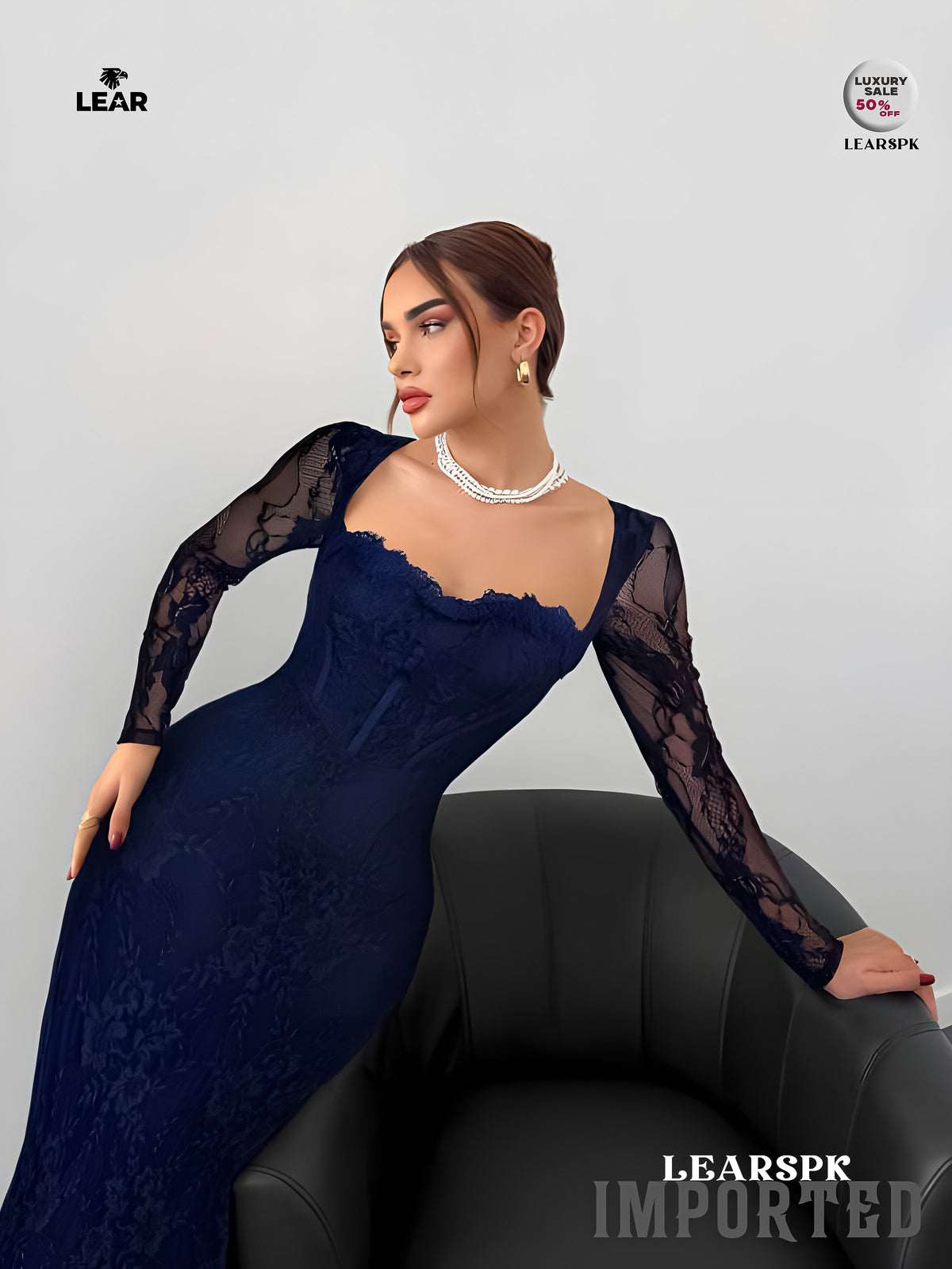 Beige Lace Bodycon Maxi Dress | Long Sleeve Wedding Guest Gown