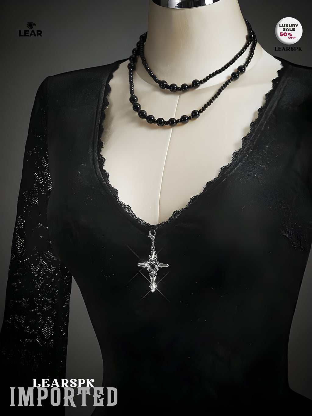 Gothic Black Velvet Dress | Flare Sleeve Lace Hem Witch Vampire