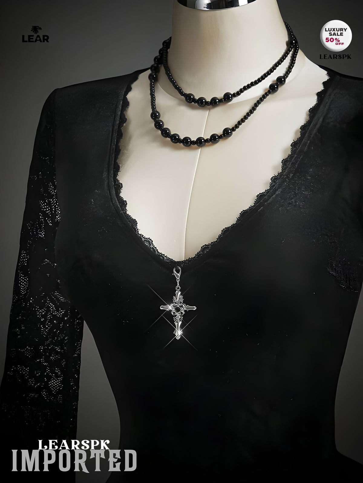 Gothic Black Velvet Dress | Flare Sleeve Lace Hem Witch Vampire