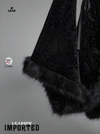 Gothic Faux Fur Collar Velvet Jacket | Vintage Flare Sleeve Coat